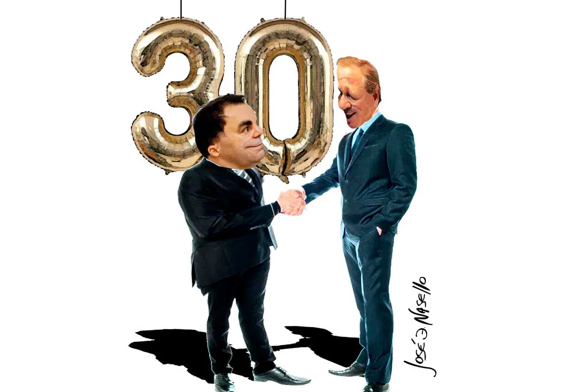 ilustra-frangie-y-de-rivas-dandose-la-mano-30-años