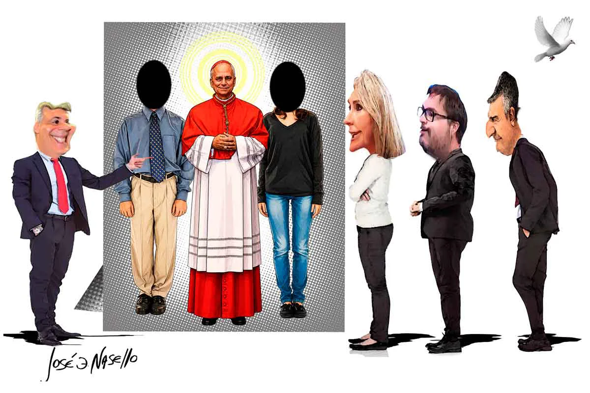 ilustra-nostrala-carreño-ferrero-y-llaryora-foto-con-papa